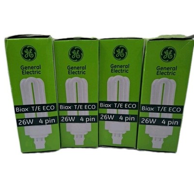 Qty 4 97616 GE GX24q-3 F26TBX/830/A/ECO Ecolux 26W 4 Pin CFL Lamp