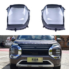 Pair Headlight Cover Lens Lampshade+Glue For Mitsubishi Outlander PHEV 2022-2025