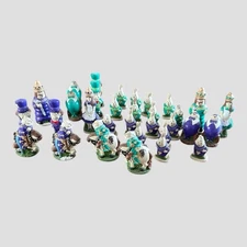 SAC Studio Anne Carlton Alice in Wonderland Hand Made Painted Chess Set READ