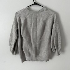 Grey cable knit sweater with a relaxed fit size medium knitwear cableknit