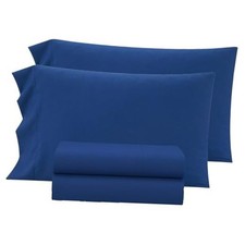 4-Piece Sheet Set,Blue,Includes Top Sheet, Fitted Sheet 2 Full Navy