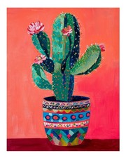 Lebendige Kaktus-Wandkunst Farbenfrohe Wohnkultur Moderne Natur Kaktus