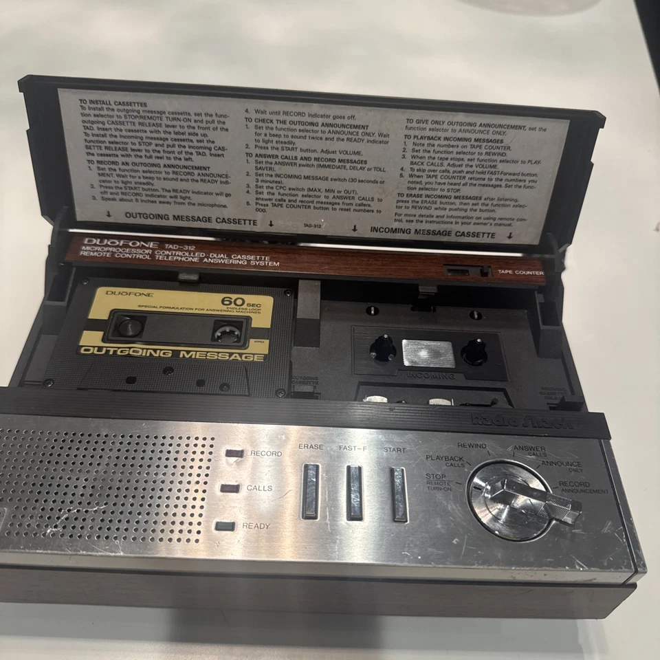 Contestador automático doble casete OB RadioShack de colección Duofone Tad-312 Foto 2 de 4