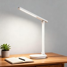 Touch LED Desk Lamp USB Port 10 Min Timer 3 Color Stepless Brightness White