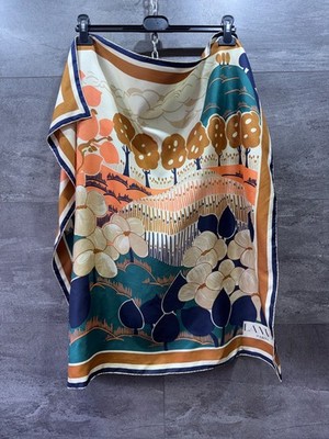 Lanvin Paris 100% Silk Scarf Floral