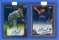 Eddie Butler Topps Chrome #/499- Topps Finest  RC's Auto's  (2) card lot