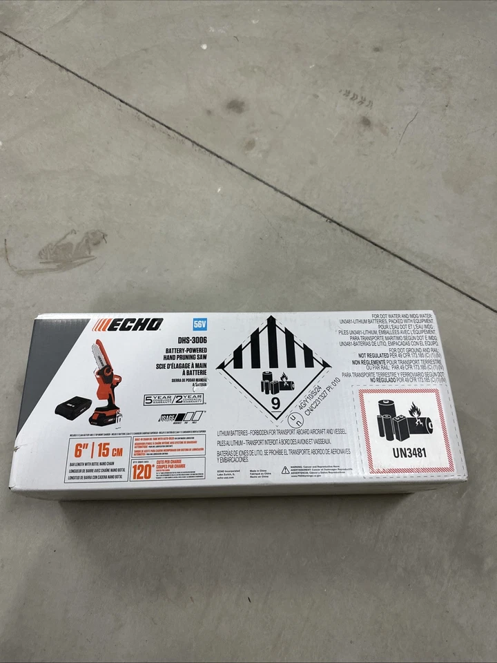 NEW Echo 6 Inch Chainsaw 56V Pruning Saw Kit w/ Battery & Charger DHS-3006X1 - Image 3 of 4