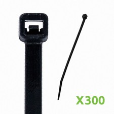 10 Inch Nylon UV Resistant Cable Wire Zip Tie 120 lbs Black 300 Pack Lot Pcs Qty