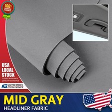 Mid Gray Flat Knit Headliner Fabric Foam Backed Car Roof Liner Repair 35"x60"