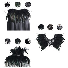 1Pc Gothic Feather Shawl Feather Collar Halloween Cosplay Party Swan Cape Shawl