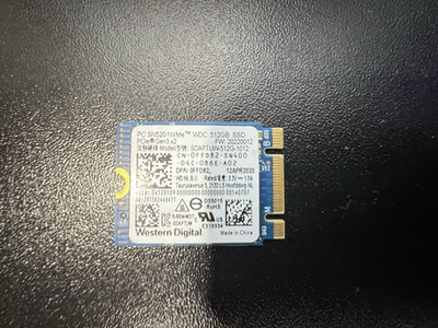 WD PC SN520 512GB NVMe PCIe Gen3x2 M.2 2230 SDAPTUW-512G-1012 SSD  FOR CF Card