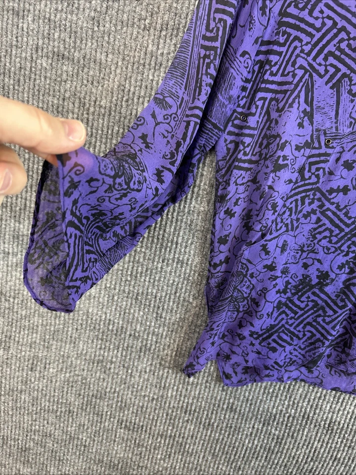 Blusa boho Chicos 2 para mujer talla grande púrpura seda pura hada grunge con capucha Foto 4 de 4
