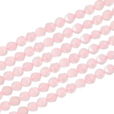 Faceted Polygon Stone, 6 6 mm Natural Faceted Diamond Round Stone, Pink