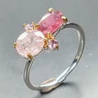 Vintage ring Natural Tourmaline Ring 925 Sterling Silver Size 7.5 /R467803