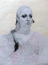 RENZO VESPIGNANI litografia Figura di Donna 1970 65x50  firmata Caprini Roma