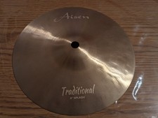 Aisen 8 In Traditional Splash Cymbal  New  W/ 2 Cymbal Felts