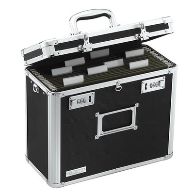 VAULTZ Locking File Storage Tote, Letter Size 12 1/4  x 13 3/4  x 7 1/4 , Black