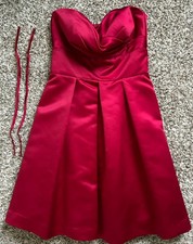 Bill Levkoff Women s Size 4 Elegant Red Strapless Dress with Spaghetti Straps