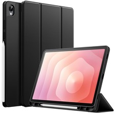Case for Samsung Galaxy Tab S11 with S Pen Holder, Soft TPU Tri-Fold Stand Cover