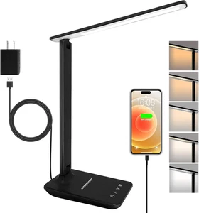 LED Lampe de bureau avec USB Port de recharge, lumière d'étude tactile variable pour la maison de bureau