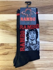 NWT Rambo First Blood Novelty Unisex Crew Socks 1 Pair 2025 Fits Shoe Sz US 7-12