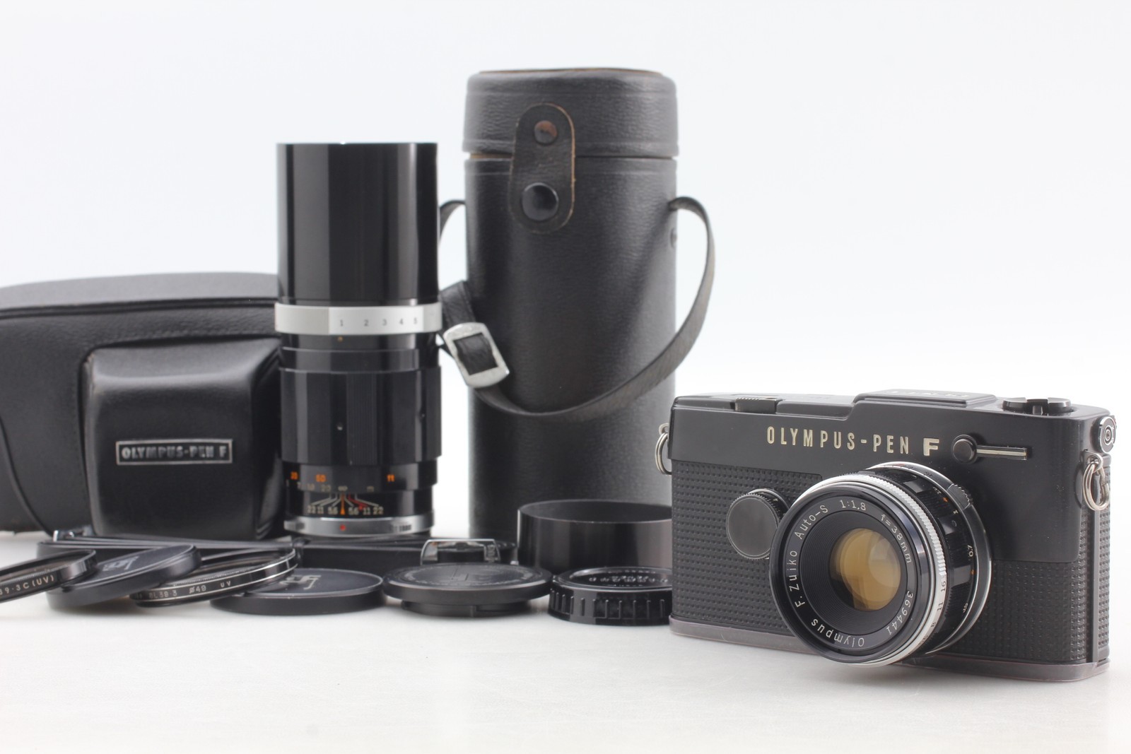 [N MINT / Hood Case] Olympus Pen FT Black 38mm f/1.8 150mm Lens 35mm Film Camera