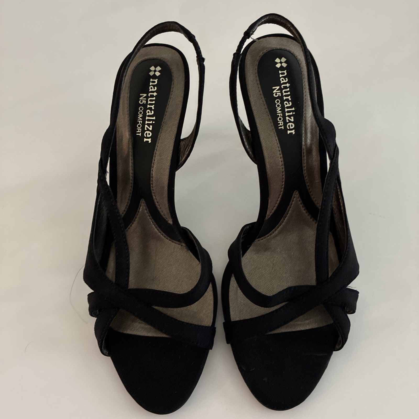 Naturalizer Prissy Black Heels Women Size 8M Sandals Slingback
