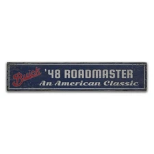 American Classic Roadmaster Rustic Distressed Sign, Personalized Wood Sign