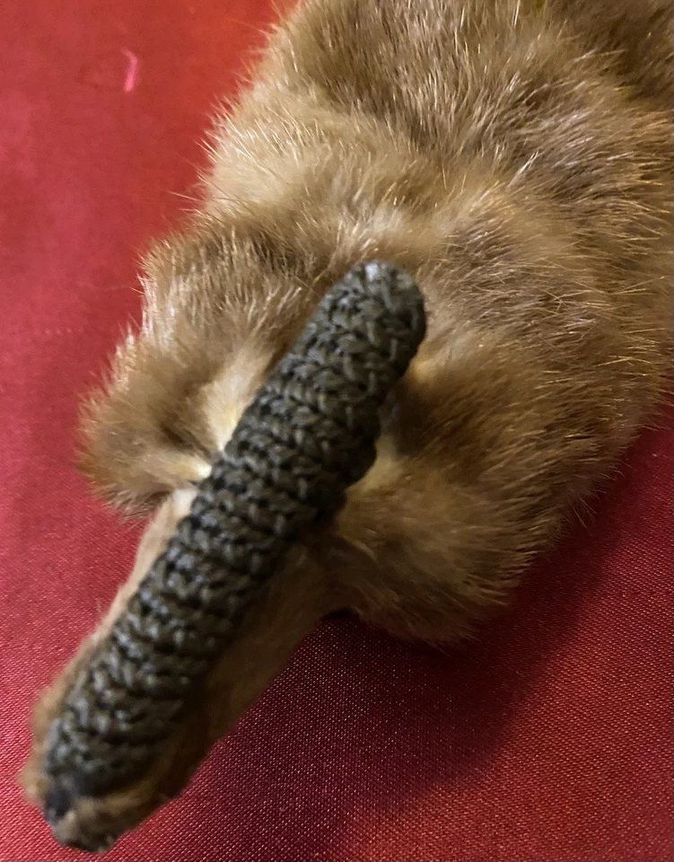 "Bufanda envolvente vintage de piel de visón real con estola cabeza cuerpo piernas pies cola marrón 51"" de largo" Foto 4 de 4