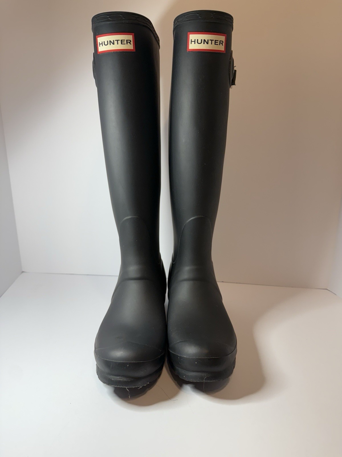 Hunter Original Tall Waterproof Black Rubber Rain Boots for Women Size 6 US