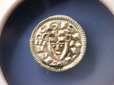 HUNGARY Bela II__AD 1131-41__Silver Denar Coin__NGC Graded MS62