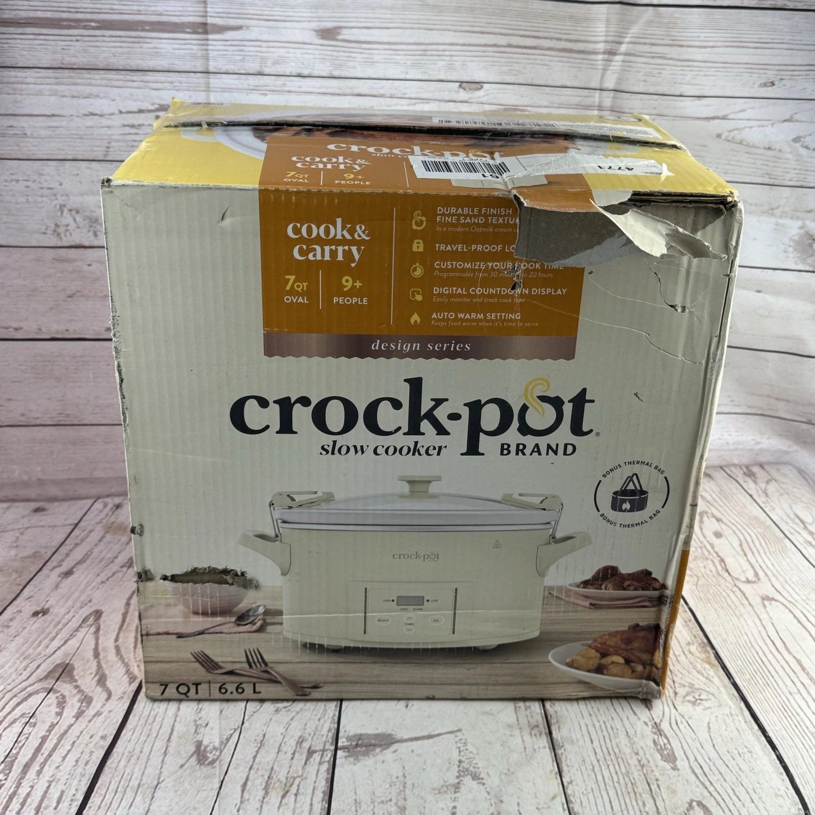 Crock Pot Design Series 7 Quart Cook Carry Slow Cooker Digital Lid No Bag