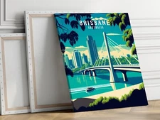 Brisbane, Australia 40x50cm Stretched Travel Canvas Wall Art Print