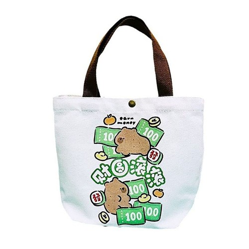 Capybara Tote Bag Large Capacity Cylinder Bag Durable Lunch Bags - Picture 18 of 22