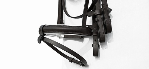 QUALITY LEATHER EUROPA BRIDLE WITH LEATHER REINS BLACK COLOR ALL SIZES - Picture 3 of 7