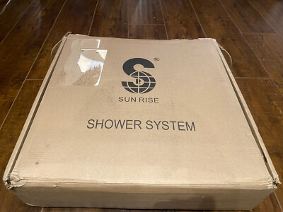SR SUN RISE Polished Chrome Square Rainfall Shower Head and Handle Set, Wall Mou