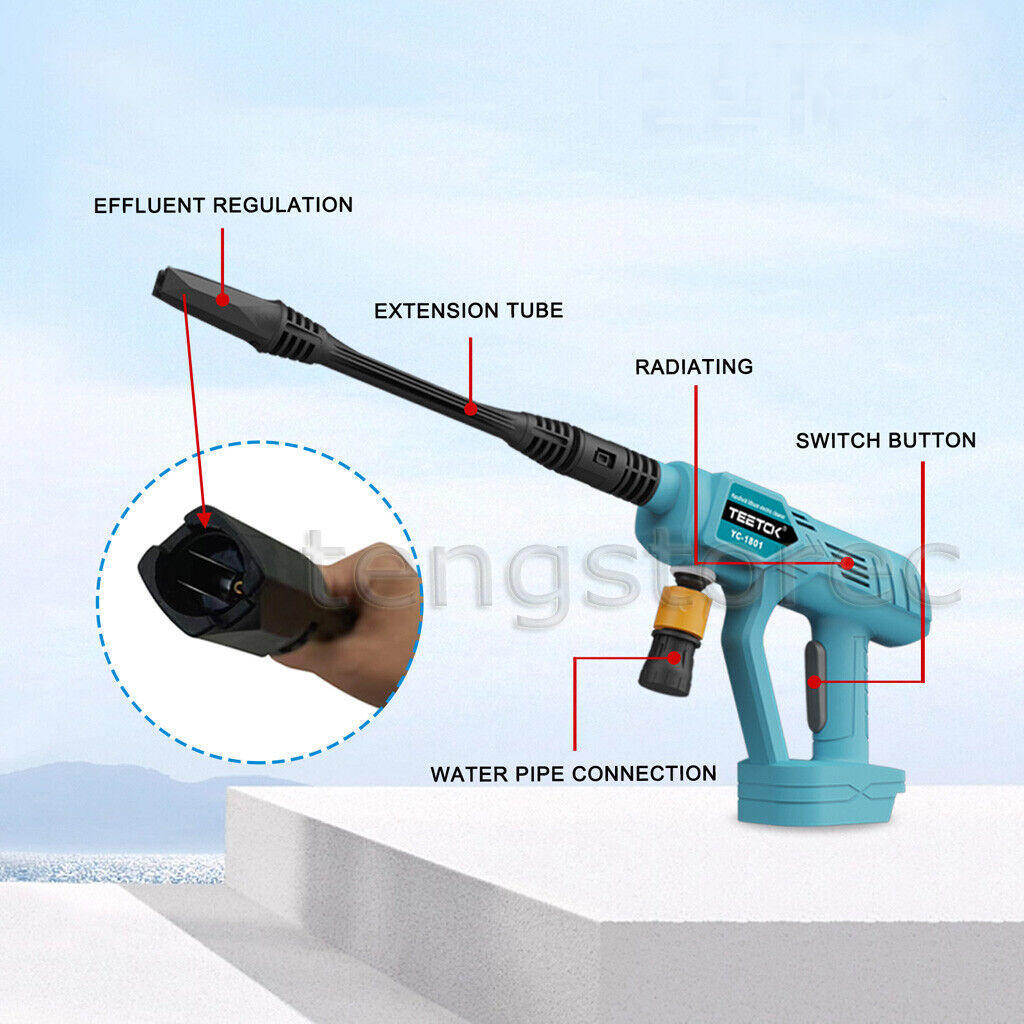 For Makita 18V Cordless Pressure Washer High Power Jet Wash Car