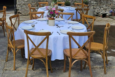 Mitre (Nisbets) catering table linen - round white 230cm diameter - high quality