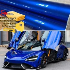 24" x 60" Super Gloss Metallic Blue Vinyl Film Wrap Air Bubble Free 2ft x 5ft