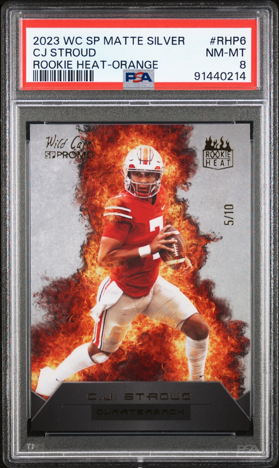 CJ Stroud Wild Card SP Matte Silver Rookie Heat #RHP6 Orange