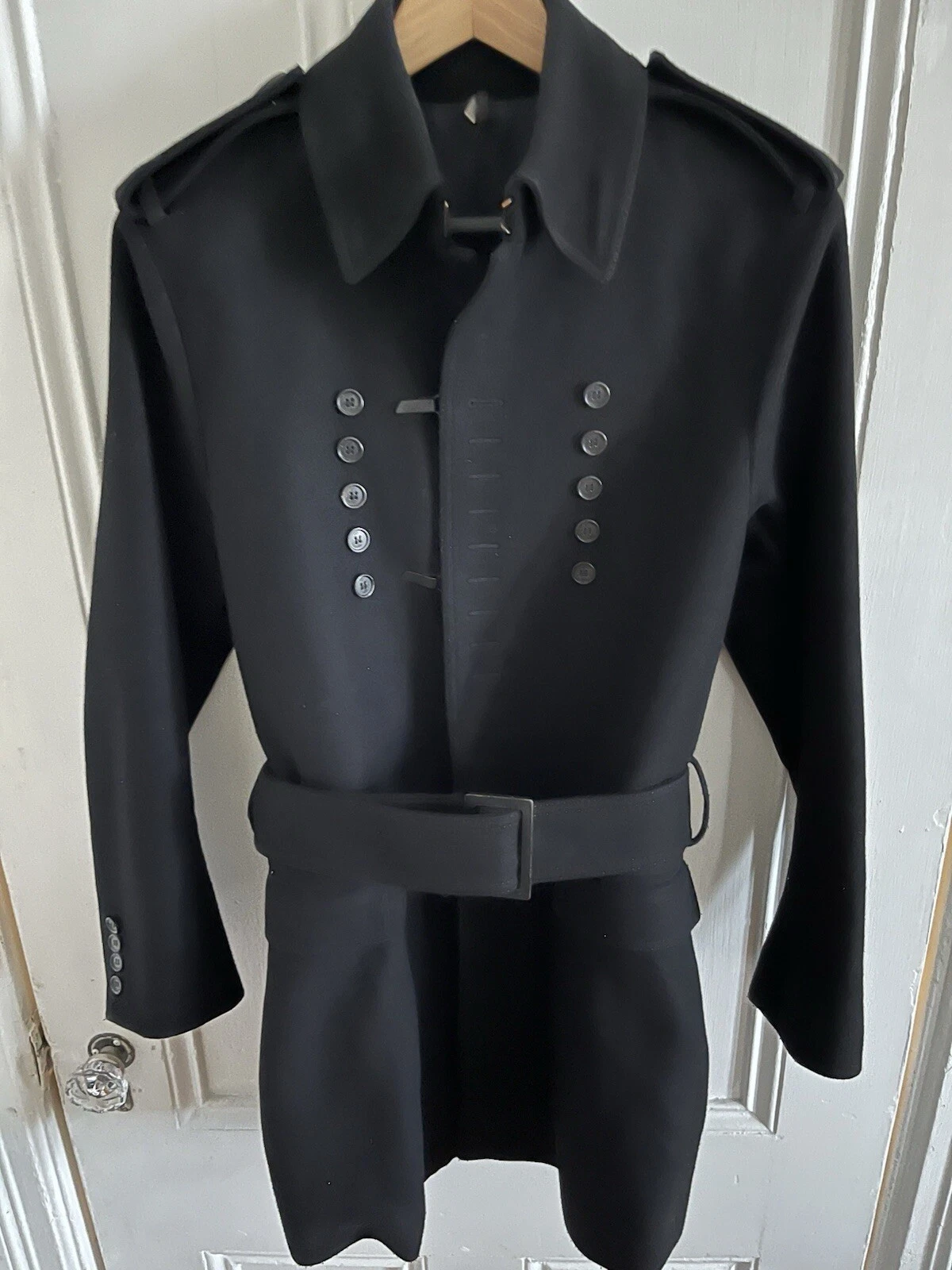 Rare manteau militaire en laine ceinturé AW06 DIOR HOMME EU48, Slimane, Bailey