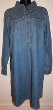 CHAPS WOMEN'S 100% COTTON DENIM DRESS SHIRT sz S NEW AUTHENTIC 