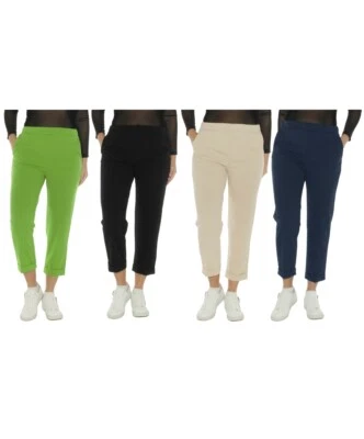 Chino-Twill Stoffhose Chino Damen 7/8 Hose Elegant Style Slim Straight Fit 2183 - Bild 1 von 4