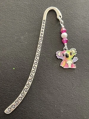 HANDMADE ❤️ Cute KOALA BOOKMARK with Tibetan Silver Enamel Charm girls ladies Gift Bag