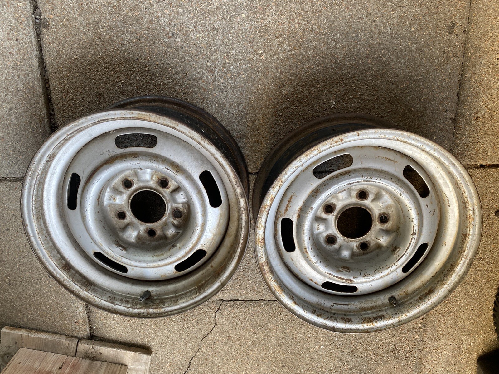 2-15x7 Chevy GM Car Rally Wheels FW Code Disc Brake Wheels Original ...