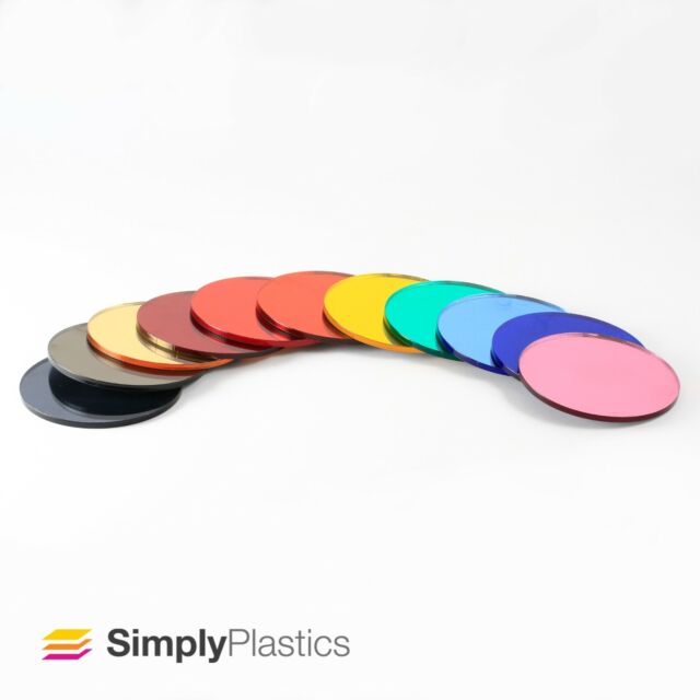3mm Plaskolite® Laser Cut Coloured Acrylic Mirror Plastic Disc Circle