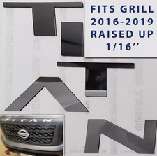 Chrome Grill Lettering +Chrome Tailgate Guard Plastic Letter Inserts TITAN 16-19
