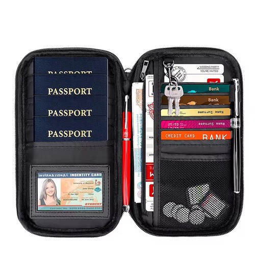 Travel Wallet Passport Holder RFID Organiser Pouch for Cards Documents Money IDs