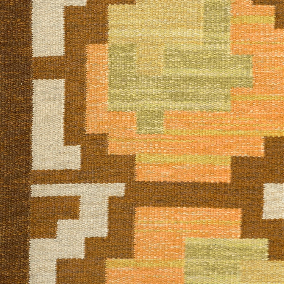 Alfombras 5x8 8x10 suecas inspiradas en Marianne Richter alfombra Kilim azul alfombra de lana sala de estar Foto 3 de 3