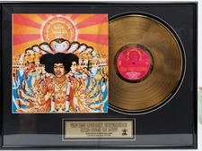Vintage The Jimi Hendrix Experience AXIS:BOLD AS LOVE 24K GOLD RECORD ALBUM ART